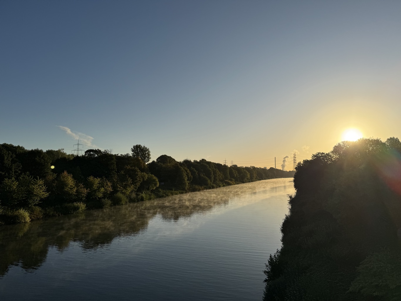 Misty Canal at Sunrise